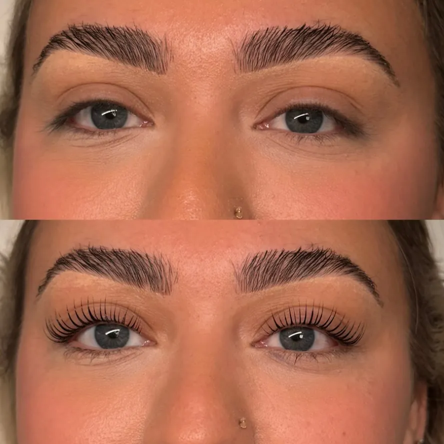 Before & after, first-timer Korean lash lift