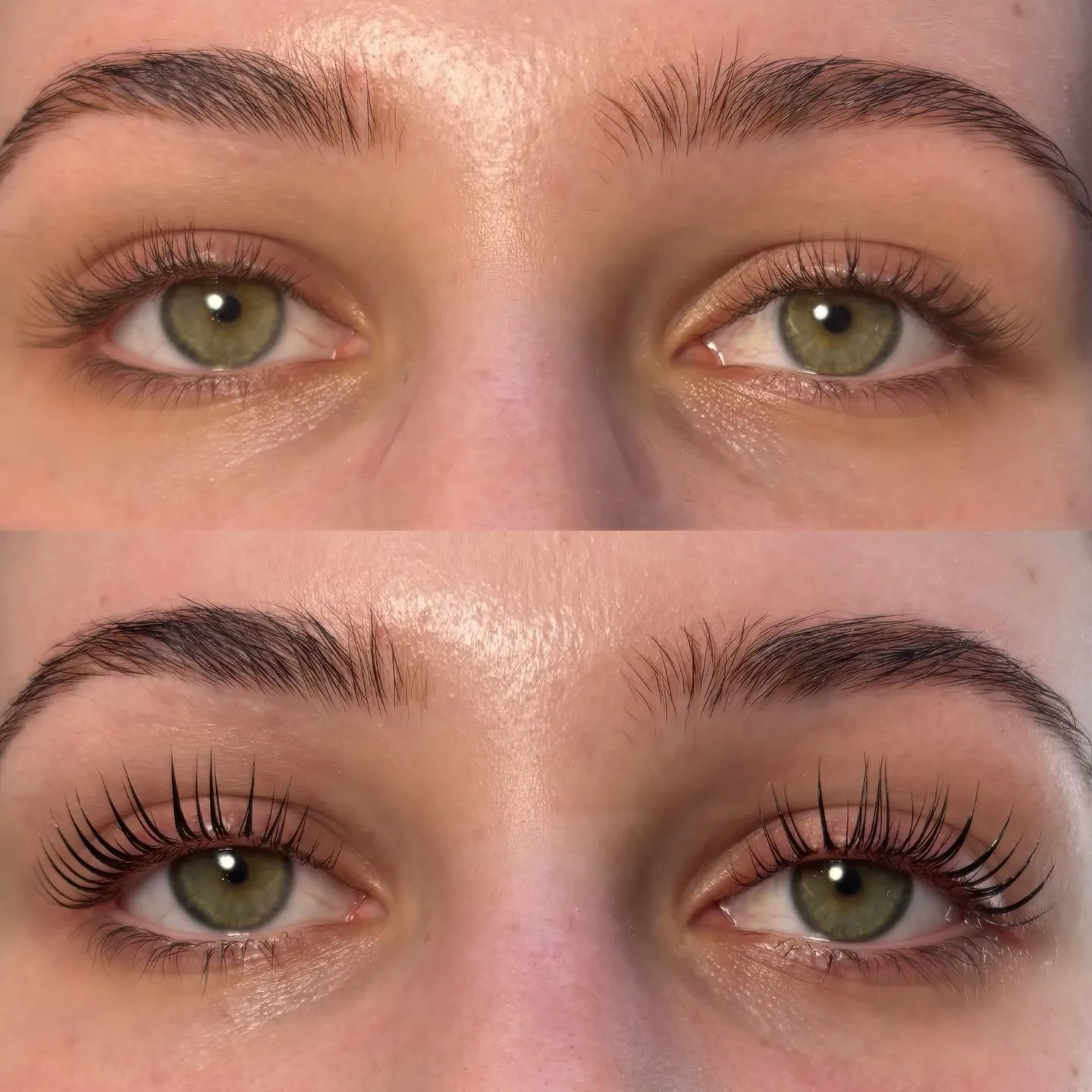 Before & after, Korean lash lift + tint