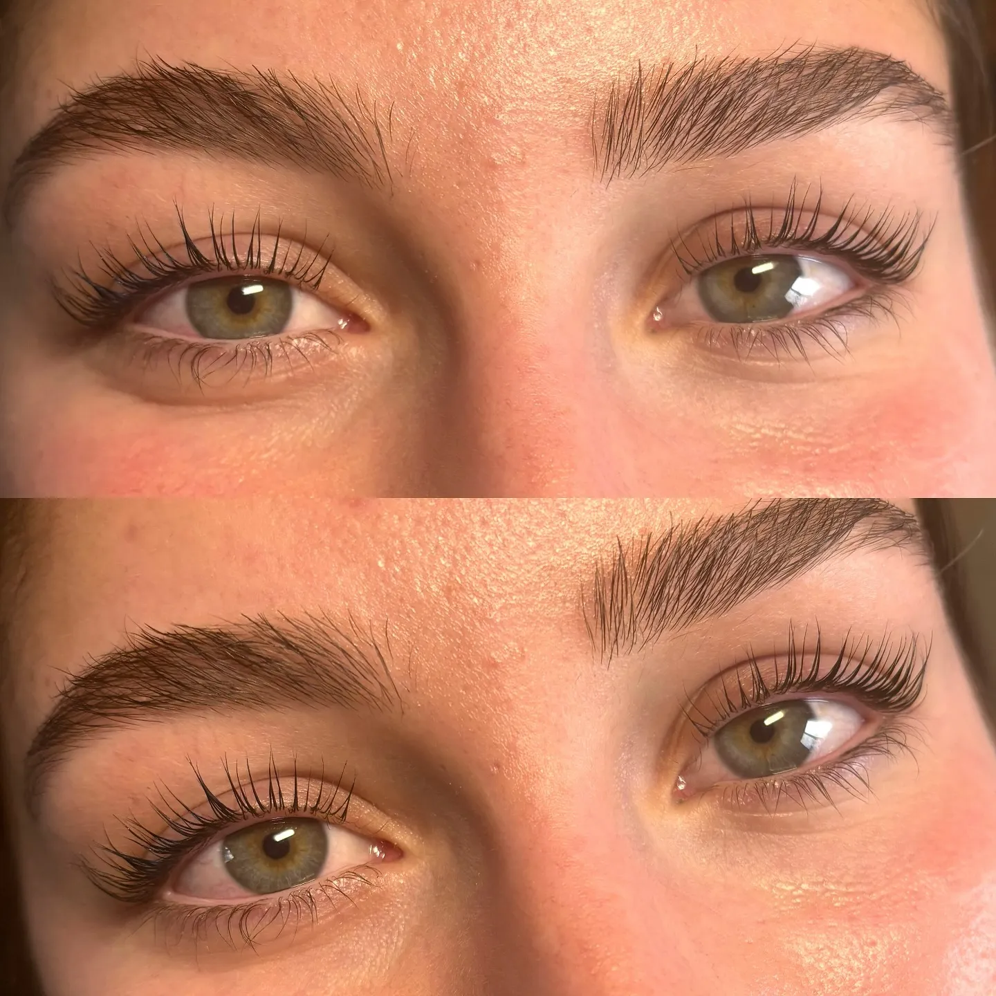 Long natural lashes, lifted